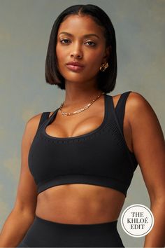 Sculptknit Contour Low-Impact Sports Bra Fabletics black female Activewear >> Womens >> Sports Bras >> Low Impact SculptKnit regular Training Breathable/Chafe-Resistant/Moisture-Wicking Versatile Black Activewear With Seamless Construction, Versatile Black Seamless Activewear, Black Versatile Activewear With Seamless Construction, Black Compressive Casual Sports Bra, Casual Black Compressive Sports Bra, Black Sporty Seamless Activewear, Casual Black Compression Sports Bra, Functional Black Seamless Fabric Activewear, Compressive Black Seamless Sports Bra