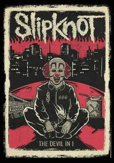 a poster with a clown sitting on the ground