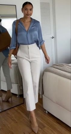 Business Formal Outfit, Corporate Attire Women, Chic Trousers, Outfits Trending, Fashion Style Outfits, Summer Office Outfits, Business Professional Outfits, Dressy Dress