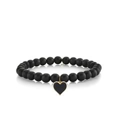 Elegant Black Bracelets With Heart Charm, Black Heart Bracelets With Heart Charm, Elegant Black Heart Charm Bracelet, Black Charm Bracelet With Heart Beads As Gift, Black Heart Charm Bracelet, Adjustable Black Beaded Bracelet With Heart Charm, Adjustable Black Jewelry With Heart Charm, Black Beaded Heart Bracelets With Heart Beads, Black Beaded Bracelets With Heart Charm As Gift