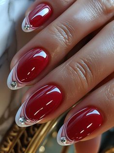 #RedGelNails #BoldNails #ClassicRedNails #GelManicure #RedNailArt #GlossyNails #ChicNails #ElegantManicure #StatementNails #RedNailStyles Red Tip Nails, Red Nail Art Designs, Red Gel Nails, Fancy Nails Designs, Christmas Gel Nails, Pretty Nail Art Designs, Red Nail Designs, Pretty Nail Art, Nail Designs Glitter