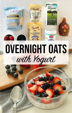 overnight oats with yogurt and berries