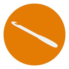 an orange circle with a white toothbrush in it's center on a white background