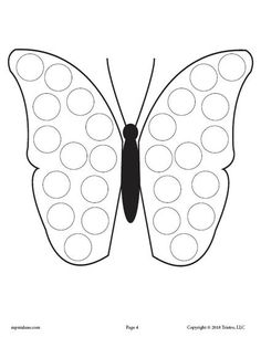 a butterfly with dots on it's wings is shown in the shape of a butterfly