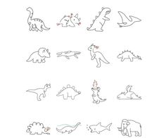 an image of dinosaurs that are drawn on paper