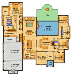 the floor plan for a house with swimming pool