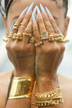 Dope Jewelry Accessories, Rings And Bracelets, Jewelry Accessories Ideas, Dope Jewelry, Jewelry Fashion Trends, Classy Jewelry, Jewelry Lookbook, Stacked Jewelry, Girly Jewelry