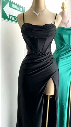 Classy Prom, Stunning Prom Dresses, Satin Dress Long, Floor Length Prom Dresses, Formal Evening Dress, Black Prom Dress, Cute Prom Dresses