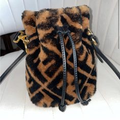 Fendi Mini Mon Tresor No Tone St.Macro Ff 1974 Bucket Bag New Condition Fendi Mini, Fendi Fashion, Mini Bucket Bags, Mini Bucket, Top Collection, Fendi Bags, New Handbags, Cute Bag, Luxury Items