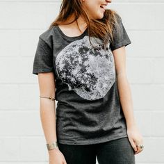 Moon Shirt for Women Unique Gifts for Women Celestial Full | Etsy Full Moon Shirt, Space Tshirt, Moon Graphic Tee, Ink Model, Moon Graphic, Moon T Shirt, Moon Shirt, Moon Print, Moon Design