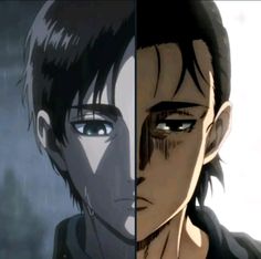 two anime characters one with black hair and the other without