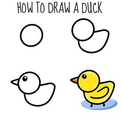 how to draw a duck step by step instructions for kids and beginners with pictures