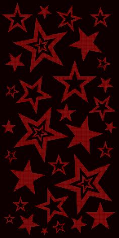 red and black stars on a black background