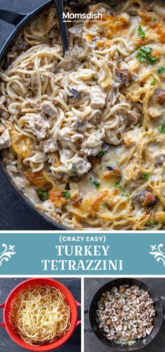 an image of turkey tetrazzini in a skillet