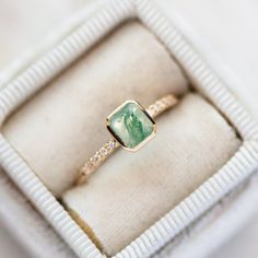 Moss Agate Ring-14K Solid Gold Ring-Silver Ring-Statement ring-Minimalist  Ring-Forest Stone Ring-art deco ring-wedding band-delicate ring >Ring details: - Style - Art deco - Metal Type: Sterling Silver, 14K White Gold, 14K Rose Gold , 14K Yellow Gold - Center Stone: Moss Agate - Accented stones: Cubic Zirconia - Color: Green - Ring Size: I offer more than one (Contact us if your ring size is not available in the listing) - Gemstone Size:- Main Stone: 7x9mm Makes a Wonderful Gift for your Girlfr Elegant Emerald Cut Gemstone Stackable Rings, Minimalist Emerald Cut Crystal Gemstone Ring, Formal Emerald Gemstone Stackable Rings, Delicate Gemstone Open Ring Jewelry, Delicate Open Ring With Gemstone, Gift 14k Gold Emerald Ring With Rose Cut Diamonds, Elegant Yellow Gold Jade Rings, Elegant Stackable Rings With May Birthstone, Delicate Gemstone Ring Jewelry