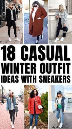 White Sneakers Outfit Winter Casual, Winter Outfit Tennis Shoes, Nyc Winter Outfits Sneakers, Winter Casual Jeans Outfit, Winter Outfit White Sneakers, Casual Date Night Outfit Winter Sneakers, Sneaker Outfit Ideas For Women, Tennis Shoes Winter Outfit, Chic Sneaker Outfits Winter