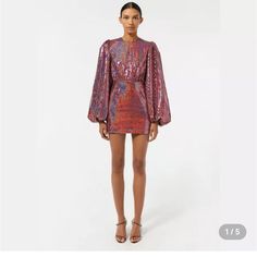 It Is New With Tags. But It Is Missing Quite A Bit Of The Sequins. Still A Gorgeous Dress. Mini Dress With Dramatic Pouf Sleeves. Zip Closure In The Back. Still Online For $595. Tried To Show All Of The Missing Spots As Best As I Could. Size 6 Disco Dress, Dress Mini, The Missing, Gorgeous Dresses, Size 6, Mini Dress, Womens Dresses, Tags, Pink