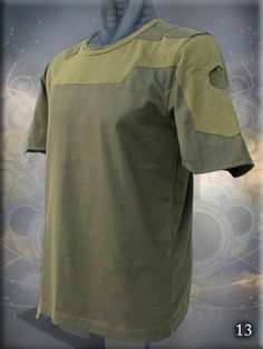 "Neutrino Tee - T.-Shirt with Asymmetric shoulder patch and Zipper pocket at the side, application stitching in the upper backside. Photo 1. Black - Grey 2. Black - Red - Grey 3. Black - Lime 4. Navy - SkyBlue - Teal 5. Brown - DarkBrown 6. SeaGreen - Olive - DarkOlive 7. SeaGreen - Orange 8. slateGrey - Violet - Indigo 9. Violet - Orange 11. Purple-Skyblue-Navy 12. Navy-Blue 13. dark Olive-Olive 14. Black-Khaki 15. Navy-Red-Blue all Black \"my color choice\" Check for more T.-Shirt colors below Fitted Military Tops With Pockets, Tactical Cotton Tops For Outdoor, Khaki Techwear Tops For Outdoor, Tactical Short Sleeve Tops For Outdoor, Military Style Short Sleeve Outdoor Tops, Military Style Short Sleeve Top With Pockets, Military Style Short Sleeve Tops For Outdoor, Fitted Crew Neck Tops With Pockets, Mens Steampunk