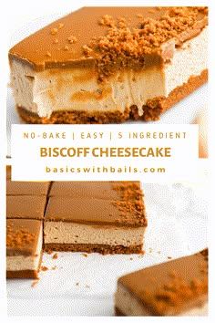 no - bake easy 3 ingredient biscoff cheesecake