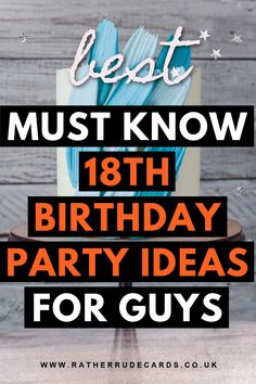 DIY creative guys 18th birthday party ideas for teenage boys Teen Boy Birthday Party Ideas, 18th Party Themes, Boy Birthday Party Ideas, 18th Bday, Boy Birthday Party Themes, Birthday Party For Teens