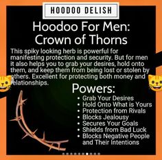 a poster with the words hoodoo for men crown of thorns