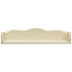 a wooden shelf with a white background