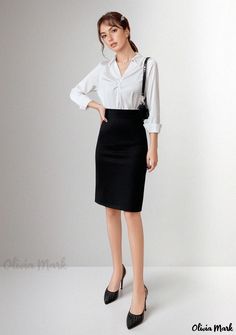 Olivia Mark - Pencil Skirt Style- Tailored Mini Skirt Suit Dress Business Style Women, Women Suit Skirt, Blazer And Skirt Outfits, Mini Skirt Suit, Business Style, Suit Dress, Petite Skirt, Skirt Style, Body Con Skirt