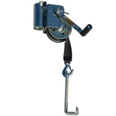 an image of a crane hook with tools attached to it's back end on a white background