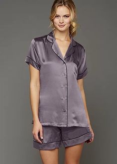 Paradise Found Short Sleeve Silk Pajamas | Julianna Rae Summer Silk Sets With Short Sleeves, Satin Short Sleeve Bedtime Set, Satin Bedtime Set With Short Sleeves, Satin Bedtime Sets With Short Sleeves, Elegant Satin Sleepwear With Short Sleeves, Elegant Short Sleeve Satin Sleepwear, Short Sleeve Satin Sets For Home, Satin Sets With Short Sleeves For Home, Elegant Silk Short Sleeve Sets