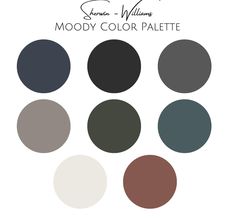 the color scheme for mood palettes is shown in black, brown, and white