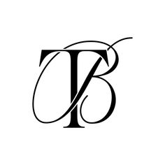 the letter b is made up of two letters, one black and white with an elegant design