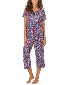 in stock Multicolor Floral Print Sleepwear With Short Sleeves, Multicolor Short Sleeve Sleepwear With Floral Print, Multicolor Floral Print Short Sleeve Sleepwear, Casual Multicolor Sets For Daywear, Cuddl Duds, Pajamas Set, Navy Floral, Pajamas Women, Pajama Set