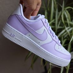 Painted Nike Air Force, Nike Blazer Outfit, Painted Nikes, Purple Nikes