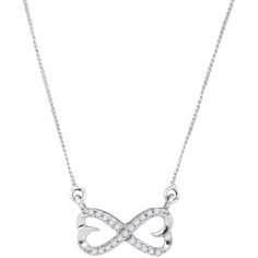 Diamond Pendant Necklace | Sterling Silver Womens Round Diamond Infinity Double Heart Pendant Necklace 1/5 Cttw | Splendid Jewellery #jewelrylover #weddinggown #weddingblog #jewelrydesign #weddingreception #jewelrystore #weddingflowers #weddingphotography #jewelrylove #JewelryAddiction #weddingphotographer #wedding #jewelryforsale #weddingparty #jewelryart #jewelrygram #weddinghair #ringoftheday #jewelryofig #weddingday #jewelryblog #weddingmakeup #jewelrysale #JEWELRY #weddingideas #jewelryset Elegant Sterling Silver Diamond Necklace For Anniversary, Sterling Silver Infinity Jewelry With Diamond Accents, Sterling Silver Diamond Necklace For Anniversary, Silver Sterling Diamond Necklace For Anniversary, Silver Open Heart Diamond Necklace For Formal Occasions, Silver Double Heart Sterling Silver Diamond Necklace, Silver Sterling Double Heart Diamond Necklace, Silver Double Heart Diamond Necklace In Sterling Silver, Silver Sterling Silver Diamond Necklace With Double Heart