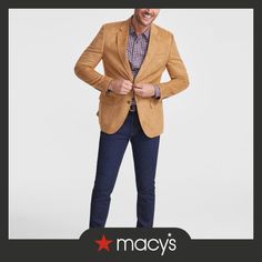 in stock Man Blazer, Sports Blazer, Well Dressed, Sport Coat, Modern Fit, Faux Suede, Camel, Pick Up, In Store