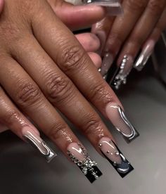 #longnails #silver