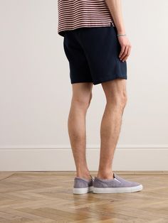 DESIGNED BY MR PORTER. Perfect for relaxed days, Mr P.'s shorts are cut from waffle-knit cotton and made with a stretchy waistband. They stay in place with drawstrings and fall to a mid-thigh hem. Wear yours with a tonal sweater. Lower Impact Materials. This product is made using at least 50% lower-impact materials or ingredients. Find out more about our Consciously Crafted criteria here. Tom Ford Bag, Mr P, Wardrobe Edit, Luxury Sneakers, Stylish Watches, Loungewear Shorts, Slides Shoes, Classic Sneakers, Espadrille Shoes