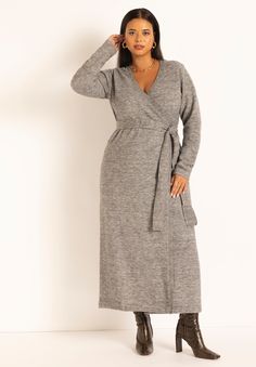 Plus Size Winter Dress, Sweater Wrap Dress, Plus Size Workwear, Wrap Sweater Dress, Sweater Wrap, Plus Size Sweater, Trench Dress, Sweater Maxi Dress, Plus Size Winter