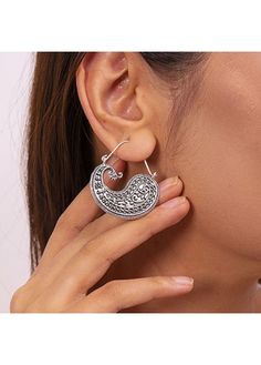 Color:Silver;Package Contents:1 Pair X Earrings;Occasion:Other; Alloy Earrings, Paisley Design, Mother's Day Gifts, Mother's Day, Mothers Day, Paisley, On Sale, Silver, Gifts