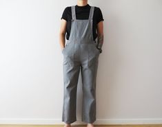 Vintage Work Dungarees Workers Bib Coveralls Gray Cotton Salopette Industrial Clothing Grey Jumpsuit Work Romper Mechanic WorkWear boilers suit Gift for Him Label Size: m88 Measurements: Waist: 33 '' / 84 cm Outseam: ( from waist to end of leg) : 39.5 '' / 100 cm Inseam: 28 '' / 71 cm  Condition: great vintage condition Please check measurements to insure a proper fit. Remember to allow yourself some extra room for movement. You can compare these with something from your closet that fits you wel Bib Front Overalls With Pockets For Workwear, Workwear Overalls With Bib Front And Pockets, Workwear Overalls With Pockets, Workwear Shortalls Overalls With Pockets, Workwear Shortalls With Pockets, Workwear Overalls With Side Pockets, Utility Style Bib Front Jumpsuits And Rompers For Work, Utility Bib Front Jumpsuits And Rompers For Workwear, Fitted Shortalls With Pockets For Workwear