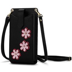 PRICES MAY VARY. Small crossbody iPhone purse desgin with superior and premium synthetic leather for the outside, quality magnetic closure and durable hardware, soft lining inside. Small cell phone purse crossbody bags for women black dimension: 7" x 3.7" x 0.9"/18cm x 9.5cm x 2.2cm ( L x W x H ). Detachable and adjustable shoulder strap (13.4" - 25.8"), which can use as cell phone crossbody bag and cell phone shoulder bag. Lightweight and cute cell phone purse wallet so easy to carry: weight: o Iphone Purse, Crossbody Cell Phone Purse, Cell Phone Bag, Cell Phone Purse, Purse For Women, Purse Crossbody, Mini Pouches, Phone Purse, Phone Pouch