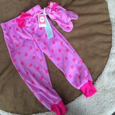 Brand New With Tags! Fleece Feeling--So Soft! Pink Super Soft Sleepwear For Sleepover, Soft Pink Sleepwear For Sleepover, Cute Purple Sleepwear For Pajama Party, Playful Purple Sleepwear For Pajama Party, Playful Purple Bottoms For Playtime, Purple Sleepwear For Sleepovers, Pajama Bottoms, Kids Pajamas, Pink Purple