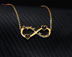 ❤️Welcome to Jewelry by Hongssi❤️ ❤️Customized Couple Heart Dual Name Necklace ❤️Embellish your name with this delicate Name Necklace, especially designed with quality craftsmanship for the perfect understated yet elegant personalized name necklace you will cherish. ❤️This personalized name necklace is a perfect gift for birthday, anniversary, Christmas, bridesmaid, graduation, wedding, engagement, best friend, mom and sisters. ❤️This Name pendant is made out of solid sterling silver, available Custom Name Infinity Necklace For Valentine's Day, Customized Infinity Jewelry For Valentine's Day, Valentine's Day Infinity Jewelry With Custom Name, Infinity Necklace For Valentine's Day Personalized Gift, Customized Infinity Necklace For Mother's Day, Customized Jewelry For Wedding Gift On Valentine's Day, Valentine's Day Anniversary Stainless Steel Name Necklace, Gold Heart Choker, Couple Heart