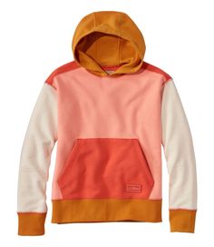 Soft, comfy and super fun, this colorblock hoodie is the ultimate everyday layer. Durable, easy to wear and hand-me-down worthy. Relaxed Fit. In a soft french terry blend of 85% cotton and 15% polyester. Machine wash and dry. Ribbed cuffs and hem. Kangaroo handwarmer pocket. Imported. | Kids' Athleisure Hoodie, Colorblock, Cotton Blend Sun Clothes, Hoc Spring, Kids Athleisure, Toddler Gear, Colorblock Hoodie, Itzy Ritzy, Clothes To Sew, Garment Sewing, Hoodie Pattern