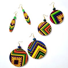 Ankara Earrings in bright, vivid colours scream absolute deliciousness at you all at once. Just choose your shape and size. Disc 1 =  5cm Disc 2 = 7cm Drops = 5 x 2 5cm Finished with lead free, nikel free, Surgical Steel Fishooks. Why not match it up with a matching bag? https://www.etsy.com/uk/ZemoraZemora/listing/1256807856/patchwork-ankara-bag-african-bag-african?utm_source=Copy&utm_medium=ListingManager&utm_campaign=Share&utm_term=so.lmsm&share_time=1658618435952 Artsy Yellow Earrings For Pierced Ears, Artistic Adjustable Yellow Earrings, Adjustable Artistic Yellow Earrings, Yellow Earrings With Artistic Design For Gift, Artistic Yellow Jewelry With Matching Earrings, Artistic Yellow Drop Earrings, Artsy Multicolor Pierced Earrings, Multicolor Artistic Drop Earrings, Multicolor Beaded Earrings As Gift