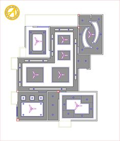 the floor plan for an airport with two planes on each side and one plane in the middle