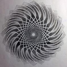 an abstract drawing in black and white with lines on the bottom, and dots at the top