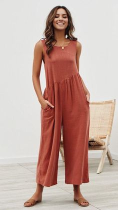 Side Split Dress, Comfy Jumpsuits, Tank Jumpsuit, Solid Color Jumpsuits, Jumpsuit Dressy, Casual Tanks, Dress Women Elegant, Slim Trousers, Long Jumpsuits