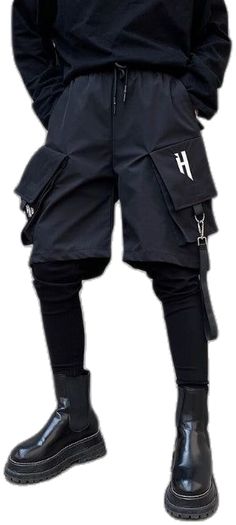 Techwear leggings Black Waterproof Techwear Bottoms, Black Techwear Bottoms With Drawstring, Black Techwear Ankle-length Bottoms, Full-length Techwear Pants With Side Pockets, Techwear Full-length Pants With Side Pockets, Black Techwear, Techwear Outfits, Futuristic Style, Leggings