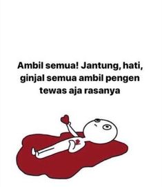 a cartoon character laying on top of a bed with the caption saying, ambil semu janung, hat, gin